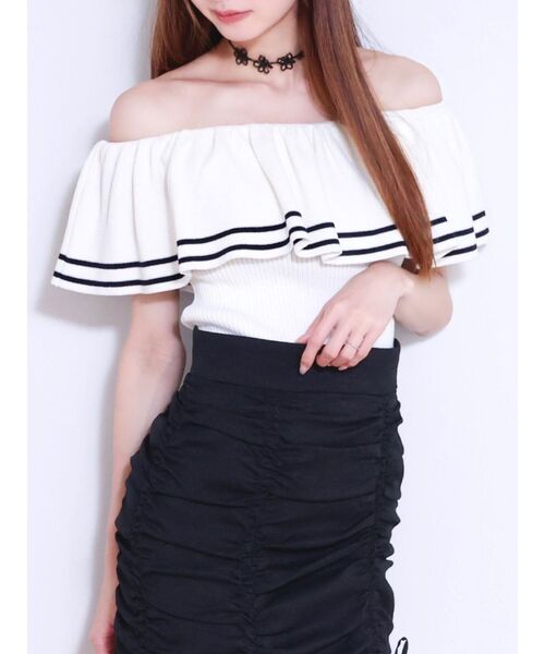 ニット セーター オフショルダーニットTOP レディース