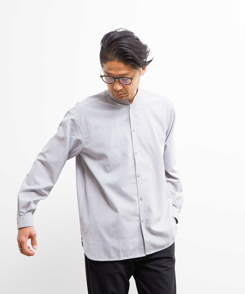 MEN'S MELROSE シャツ TWトロピカルスタンドカラーオーバーシャツ