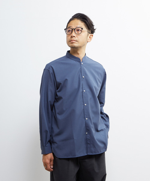 MEN'S MELROSE シャツ TWトロピカルスタンドカラーオーバーシャツ