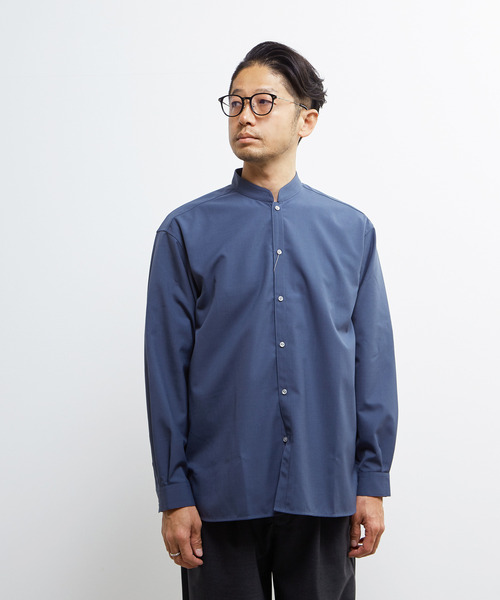 MEN'S MELROSE シャツ TWトロピカルスタンドカラーオーバーシャツ