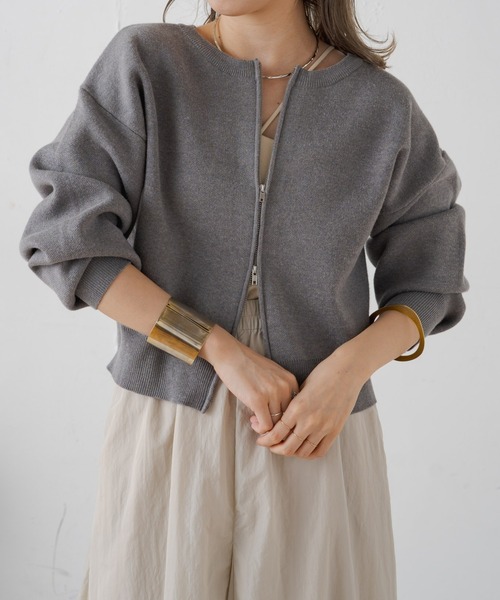 Omekashi 「Omekashi」 ジップアップブルゾン FREE グレー レディース