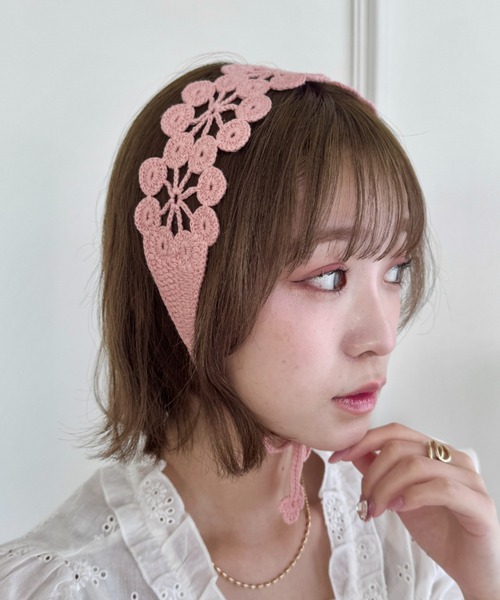 Muhlbauerクロシェヘアーバンド Muhlbauer/ヘアバンド[Cotton100%]/ブルーストライプ | ETTA