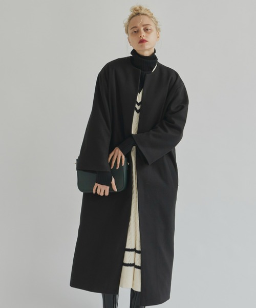 「Aunt Marie's」 ノーカラーコート FREE ブラック レディース_画像9