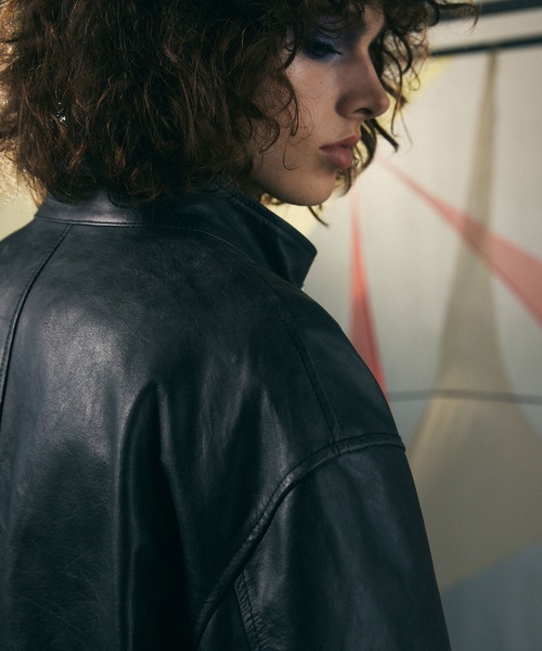 メゾンスペシャル レザージャケット size0 MAISON SPECIAL（メゾンスペシャル） レザーブルゾン 0 ブラック