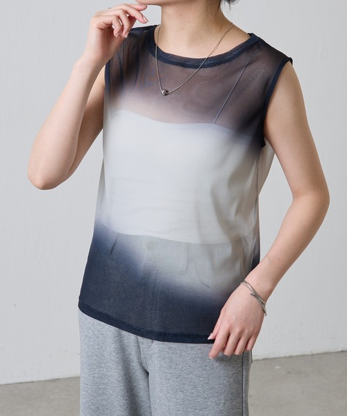 tシャツ パワーネットプリントタンク レディース