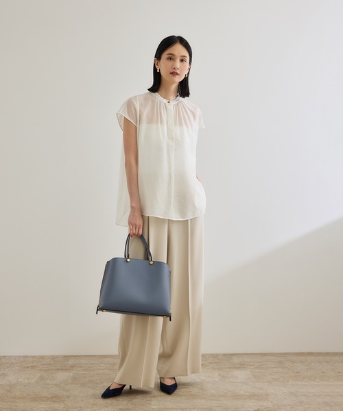 ROPE' ブラウス シャツ 「洗える」キュプラシルク フレンチ