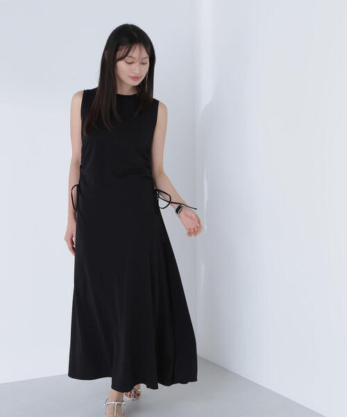 NATURAL BEAUTY BASIC ワンピース サイドギャザーカットソー