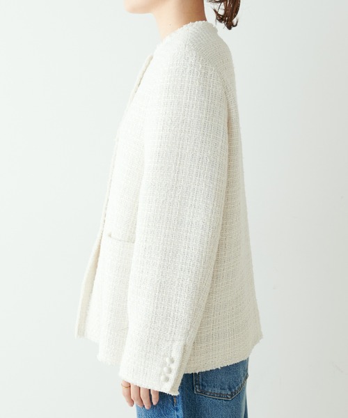 pual ce cin 「PUAL CE CIN」 ツイードジャケット FREE アイボリー