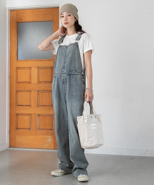 【美品】デニムサロペット IVORY 日本製 PICHI サロペット オーバーオール デニムサロペット レディース