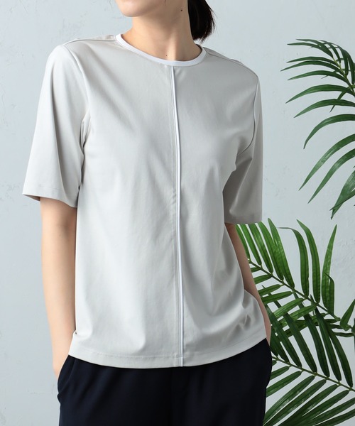 GALLORIA（ギャローリア） tシャツ 半袖 接触冷感 配色プルオーバー