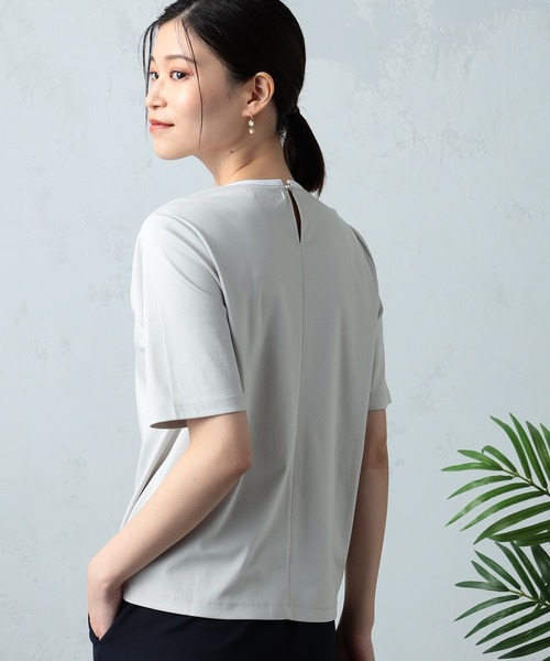 GALLORIA（ギャローリア） tシャツ 半袖 接触冷感 配色プルオーバー