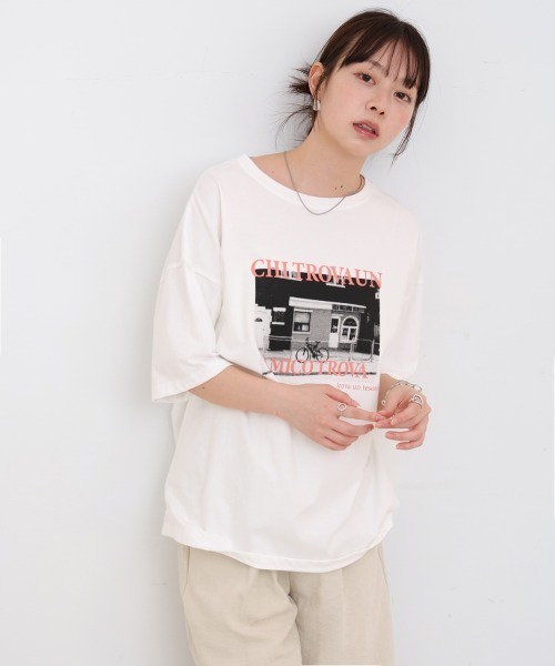 tシャツ フォトプリント半袖Tee レディース 楽天市場】【店内全品30％OFFクーポン】8/5 23:59まで□フォト