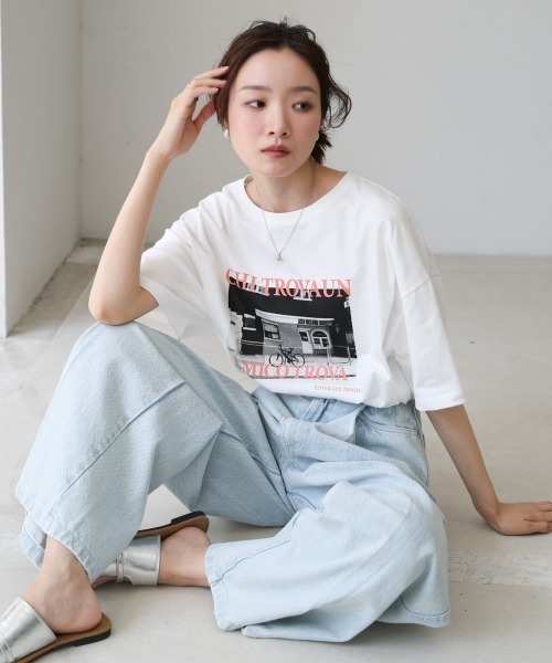 tシャツ フォトプリント半袖Tee レディース 楽天市場】【全品2BUY15%OFFクーポン】M/Lサイズ フラワーフォト