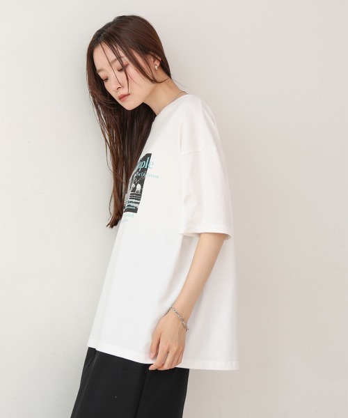 BAB（バブ） tシャツ 半袖 フォトプリントカラーロゴ半袖Tシャツ