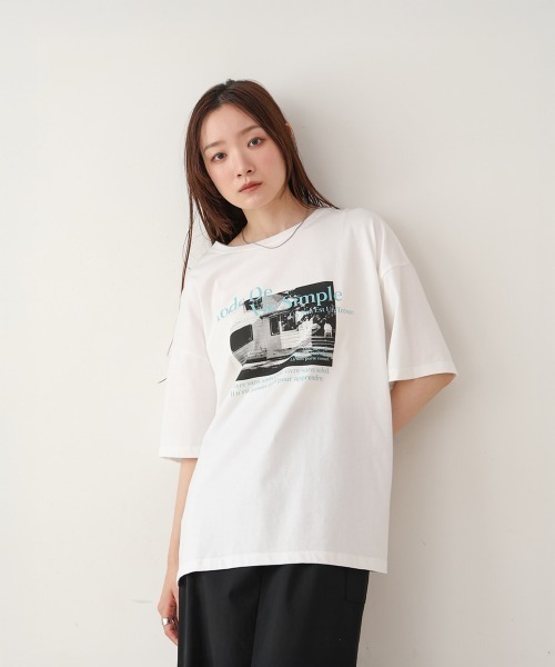 BAB（バブ） tシャツ 半袖 フォトプリントカラーロゴ半袖Tシャツ