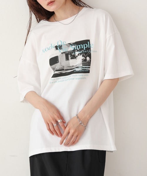 BAB（バブ） tシャツ 半袖 フォトプリントカラーロゴ半袖Tシャツ