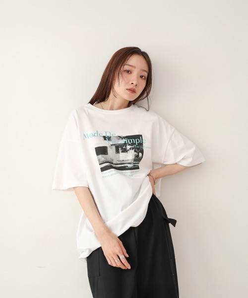 BAB（バブ） tシャツ 半袖 フォトプリントカラーロゴ半袖Tシャツ