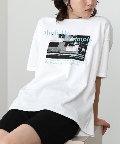 BAB（バブ） tシャツ 半袖 フォトプリントカラーロゴ半袖Tシャツ