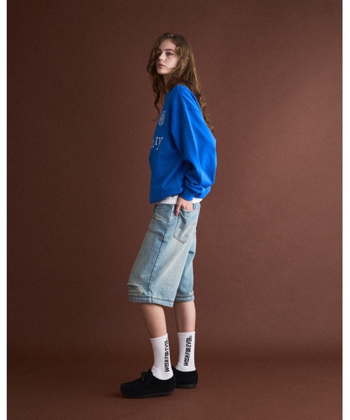 「WISH FOR EVER」 スウェットカットソー SMALL ネイビー メンズ