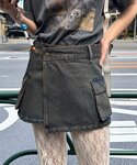 スカート ヴィンテージカーゴデニムラップスカートの詳細画像1
