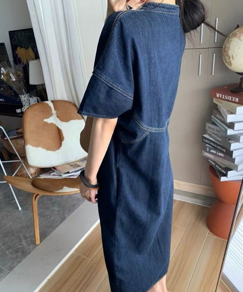 2ly2 ワンピース 半袖 デニムバンドカラーワンピース : ZOZOTOWN Yahoo