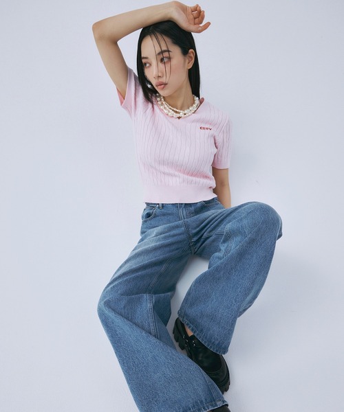 EIMY ISTOIRE（エイミーイストワール） Vネックニット F サックス