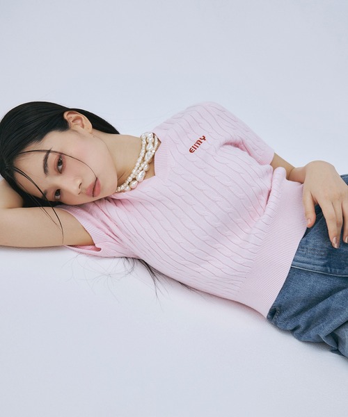 EIMY ISTOIRE（エイミーイストワール） Vネックニット F サックス