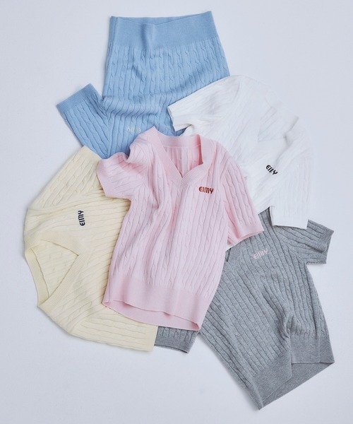 EIMY ISTOIRE（エイミーイストワール） Vネックニット F サックス