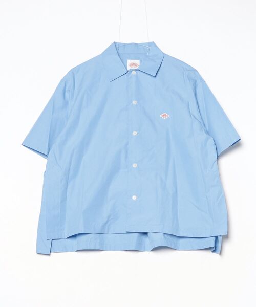 「DANTON」 半袖シャツ 38 サックスブルー レディース Danton 「DANTON」 半袖シャツ 38 サックスブルー レディース