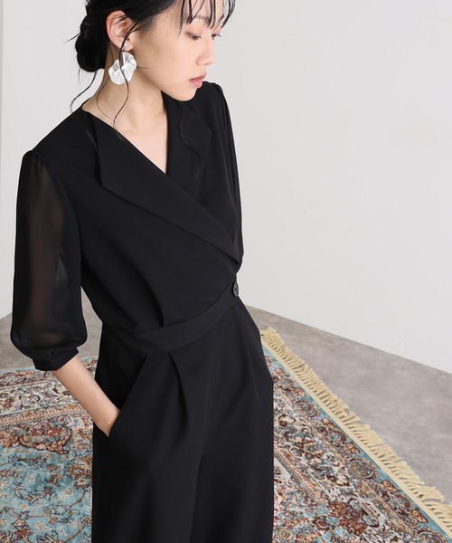 atlo（アトロ） パンツドレス 結婚式二次会パーティードレス七分袖と