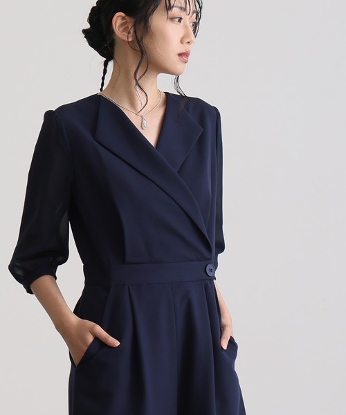 atlo（アトロ） パンツドレス 結婚式二次会パーティードレス七分袖と