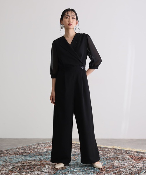 atlo（アトロ） パンツドレス 結婚式二次会パーティードレス七分袖と