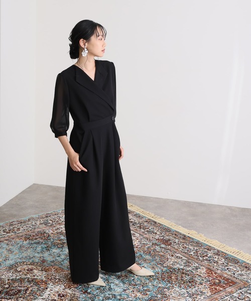 atlo（アトロ） パンツドレス 結婚式二次会パーティードレス七分袖と