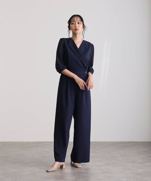 atlo（アトロ） パンツドレス 結婚式二次会パーティードレス七分袖と