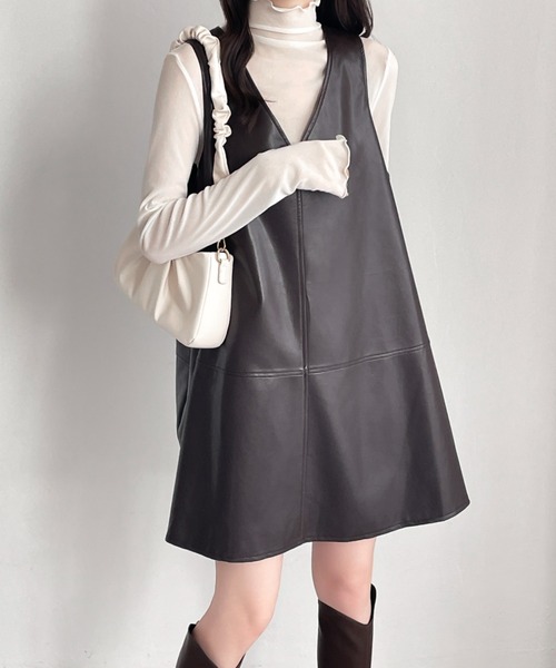 1% ジレ　新品タグ付き　購入価格26400円 ABITOKYO（アビトーキョー） ベスト ジレ Aラインフェイクレザー