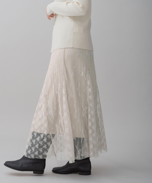 IENA（イエナ） スカート 「追加」トリミングレーススカート