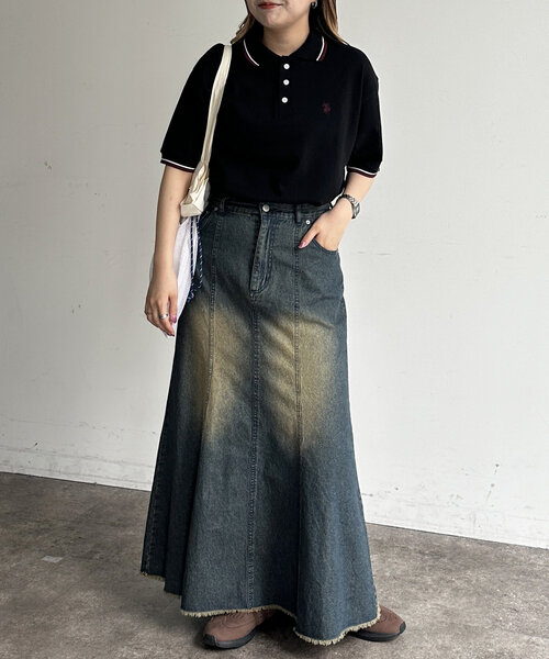 「CPCM」 「U.S.POLO ASSN.」半袖ポロシャツ MEDIUM ベージュ レディース_画像7