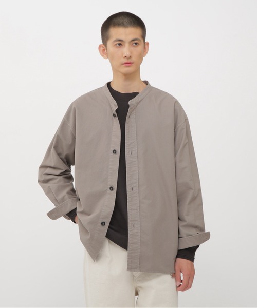 MHL.　LIGHT COTTON TWILL SHIRTS　日本製　綿　S MHL./LIGHT COTTON TWILL SHIRTS (KHAKI)