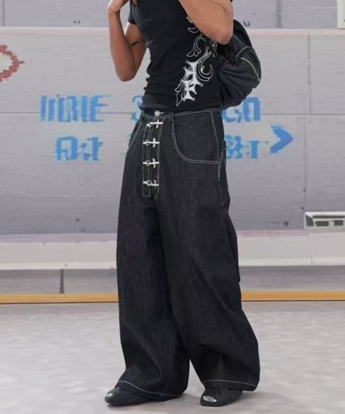 リメイクデニム　4zipデニム　デニム＆ジャージ　ワイドデニム　ブラックデニム 楽天市場】