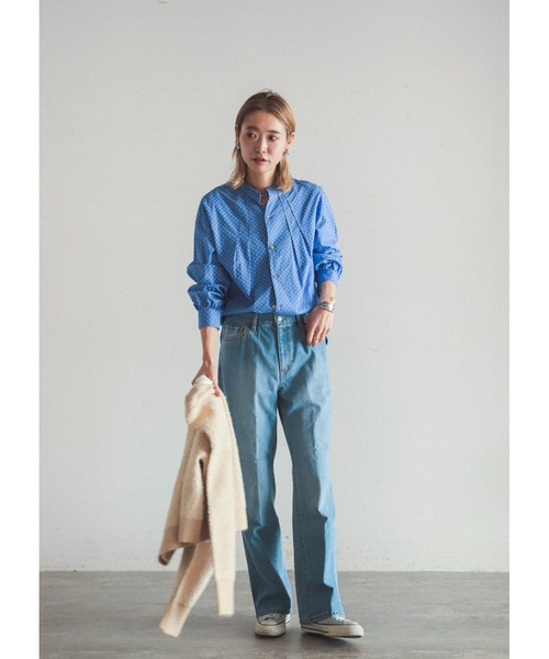 「FIL DE FER」 加工デニムパンツ SMALL サックスブルー レディース_画像5