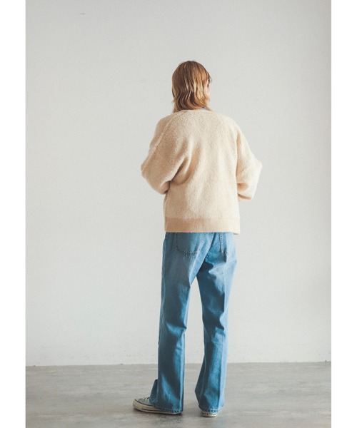 「FIL DE FER」 加工デニムパンツ SMALL サックスブルー レディース_画像9