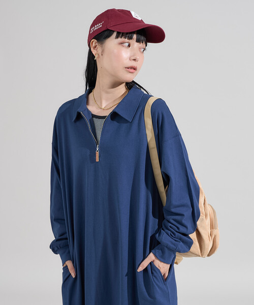 ワンピース 配色襟 ポロワンピース/ハーフジップ「限定展開」 | FREAK'S STORE | 04