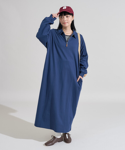 ワンピース 配色襟 ポロワンピース/ハーフジップ「限定展開」 | FREAK'S STORE | 20