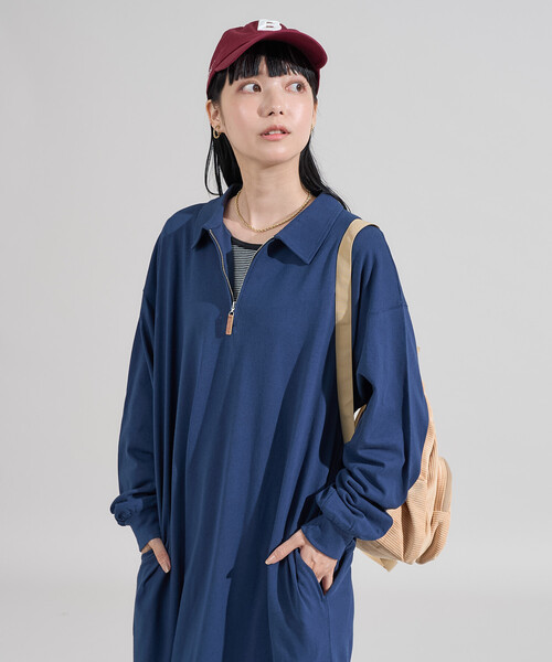ワンピース 配色襟 ポロワンピース/ハーフジップ「限定展開」 | FREAK'S STORE | 13