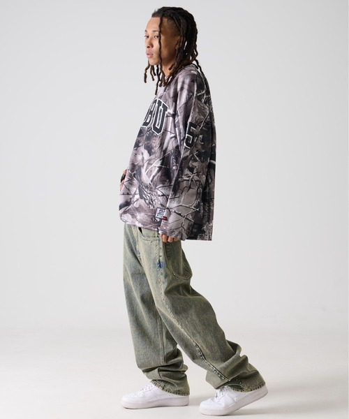 FUBU（フブ） tシャツ ブランド ロゴ ナンバー ワッペン Vネック 長袖
