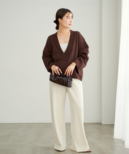 plage（プラージュ） Vネックニット FREE ベージュ レディース