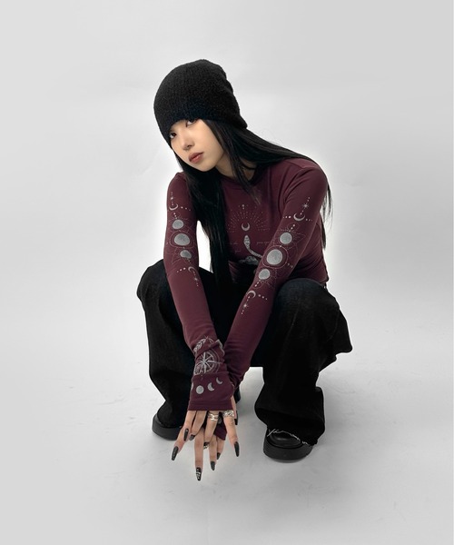 LVEU.（ラブユ） tシャツ 「LVEU.」タトゥープチハイネックトップス