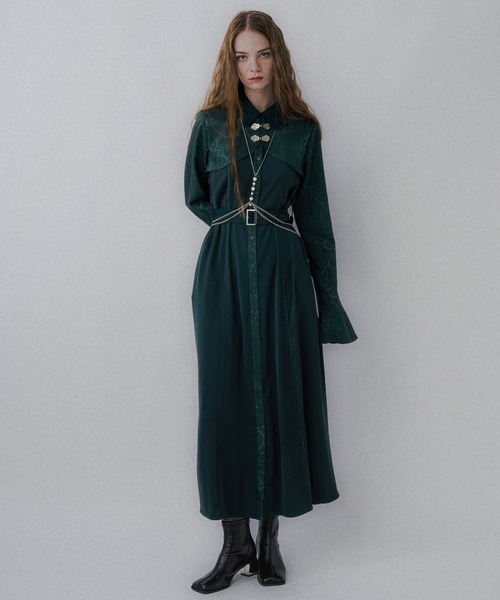 HARE ジャガードチャイナボレロワンピース　ブラック HARE（ハレ） ワンピース ジャガードチャイナボレロワンピース(HARE