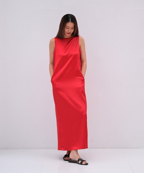 AKTE（アクテ） ノースリーブワンピース FREE レッド レディース