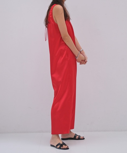 AKTE（アクテ） ノースリーブワンピース FREE レッド レディース